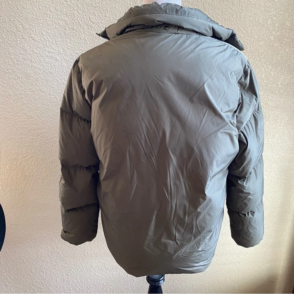 Jenni Kayne Olive Green Puffer Coat Jacket Down Filled Quilted Mid Length: XS - Picture 4 of 15